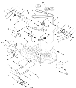 42" Mower Deck - Clutch And Support Diagram and Parts List for 7800162E-ELT155420 2010 Briggs and Stratton Lawn Tractor